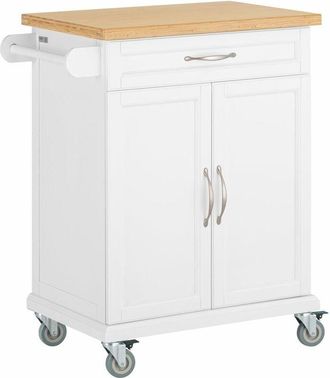 SoBuy Carrello Cucina,Credenza Cucina,Mobile Cucina Con Route,Bianco FKW13-W - Sobuy