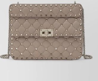 Valentino Garavani rockstud spike medium lamb leather quilted shoulder bag