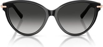 Tiffany & Co. 56mm Cat Eye Sunglasses in Black /Grey Gradient at Nordstrom