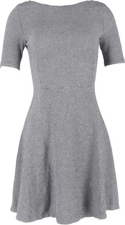 Theory Pre-owned Womens Tweed Short Sleeve Mini A-Line Dress in in Grey Cotton - Size Small