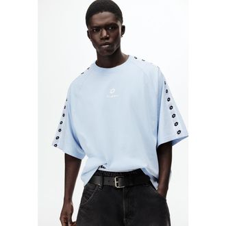 H&M Oversized Cotton T-shirt in Light Blue/lotto at Nordstrom, Size Xx-Large