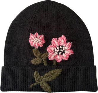 MARCUS ADLER Embroidered Flower Beanie