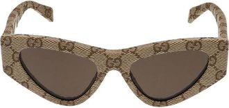Gucci Gg 2019S Zonnebril - Dames - Zonnebrillen - Beige - 53 MM - Nylon - Accessoires