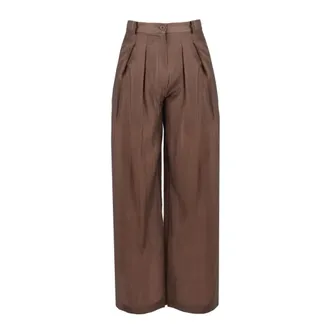 SOLOTRE Pantalone Abu - female - Solotre - Wide Trousers - Brown - 3XL - Trousers