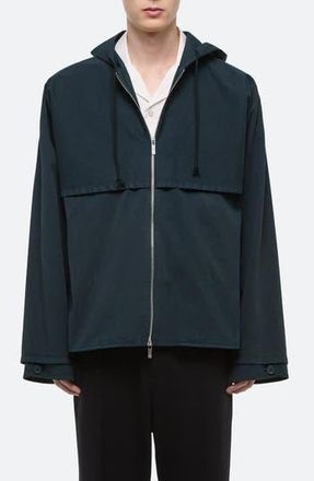 Helmut Lang Hooded Stretch Cotton Jacket in Pine - F1S at Nordstrom Rack, Size Xx-Large