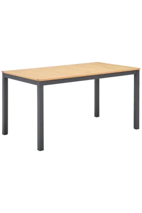 ambia GARDEN Gartentisch, Anthrazit, Naturfarben, Holz, Metall, Eukalyptusholz, massiv, rechteckig, eckig, 85x75x148 cm, Bsci, UV-best&auml;ndig, Holzm&ouml;bel, Holztische,