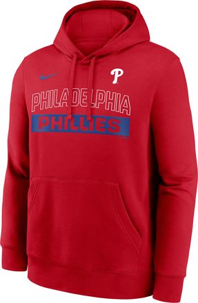 Nike Philadelphia Phillies Club Nike Mens MLB Pullover Hoodie in Red | NKDK62QPP-2VW