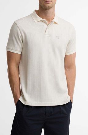 Barbour Harworth Textured Stripe Cotton Polo in Whisper White at Nordstrom, Size Xx-Large