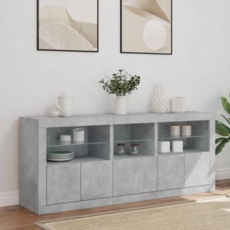 Berkfield Home Sideboard with LED Lights Concrete Grey 162x37x67 cm | Size: 162 x 37 x 67 cm