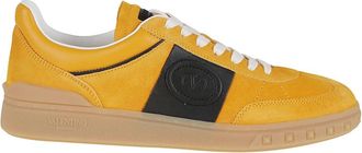 Valentino Garavani Gestikte Leren Lage Sneaker - Heren - Sneakers - Geel - 44 EU - Leer - Schoenen