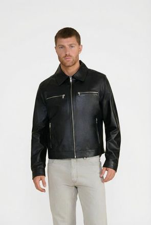 FURNIQ Lennox Nappa Leather Jacket in Black at Nordstrom, Size Xxx-Large Eu
