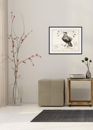 Queence Bild »Ann-Sophie« Kunst Vogelbilder Vögel historische Ereignisse 1 Stk. tlg. HD Premium Poster-Druck inkl. Holzrahmen