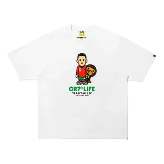 A Bathing Ape x Cristiano Ronaldo CR7 Life Baby Milo Relaxed Fit T-Shirt White 2M23-110-910-WHT