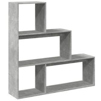 vidaXL Vidaxl - Librer&iacute;a Divisora 3 Niveles Madera Gris Hormig&oacute;n 123x29x123 Cm