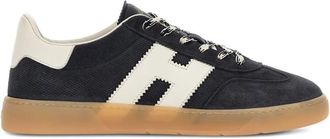 Hogan Cool Suede Sneakers With Nappa Leather Perforated H Detail Shoes