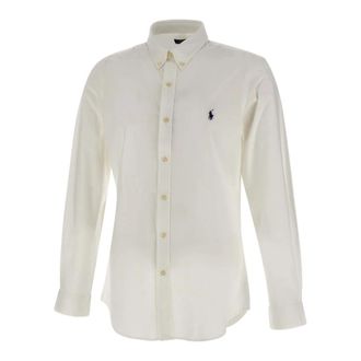 Polo Ralph Lauren Heren Stretch Katoenen Overhemd- Wit - Heren - Casual Overhemden - Wit - XL - Katoen - Overhemden