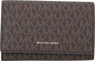 Michael Kors Cartera Grande con Logo Estampado Jet Set - Accessories - Mujer - Marr&oacute;n - ONE SIZE
