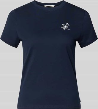 Tom Tailor Denim Regular Fit T-Shirt aus reiner Baumwolle in Marine, Gr&ouml;&szlig;e XS