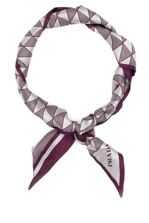 Prada Purple Printed Bandana Scarf