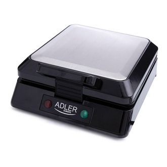 Adler Europe Ad3036 Gofrera El&eacute;ctrica, 4 Gofres Belgas, Antiadherente, Regulador Temperatura, Soporte Vertical 1500w Plata - Adler