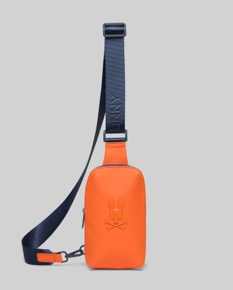 Psycho Bunny Mens Rubberized Crossbody 814 MANDARIN ORANGE / O/S