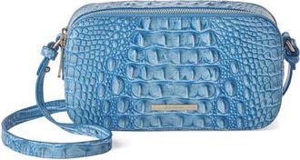 Brahmin Danica Croc Embossed Leather Crossbody Bag in Aura Blue at Nordstrom