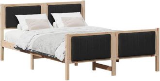 vidaXL Estructura De Cama Con Cabecera Marr&oacute;n Y Negro 135 X 190 Cm Vidaxl