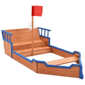 vidaXL Sabbiera Nave Dei Pirati In Legno Di Abete 190x94,5x101 Cm - Vidaxl
