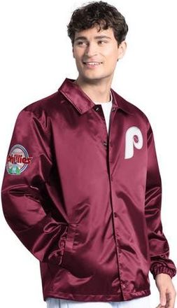 Starter Mens Starter Burgundy Philadelphia Phillies Cooperstown Collection Point Man Full-Snap Coaches Jacket at Nordstrom, Size Xxx-Large