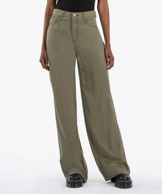 Kut from the Kloth Sienna High Rise Wide Leg Jeans In Olive