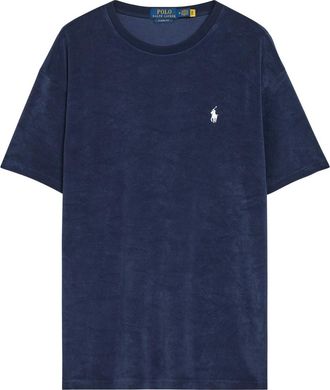 Polo Ralph Lauren Logo-embroidered Terry T-shirt - Navy - XL