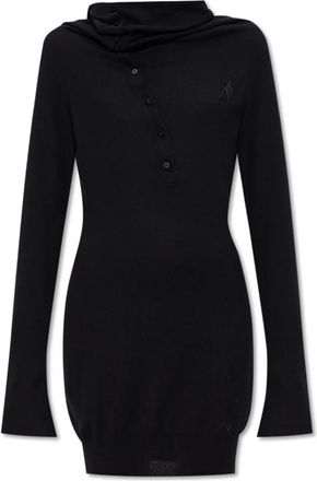The Attico Wollen jurk - Dames - Kleedjes - Zwart - M - Wol - Kleedjes