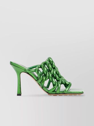 Bottega Veneta covered heels stretch mule sandals