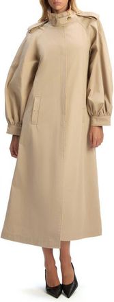 Bardot Isler Longline Trench Coat in Latte at Nordstrom, Size X-Large