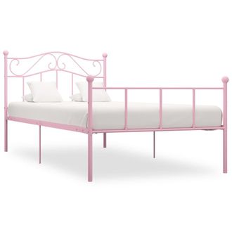 vidaXL Estructura De Cama Sin Colch&oacute;n Metal Rosa 100x200 Cm Vidaxl