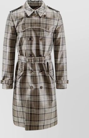 Burberry madras double-breasted trench coat