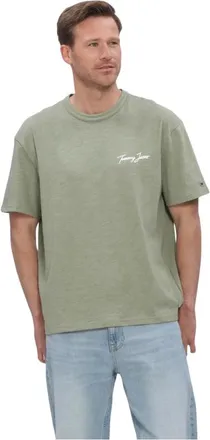 Tommy Jeans Tops, Heren, Groen, M, TJM RLX Novelty SS TEE