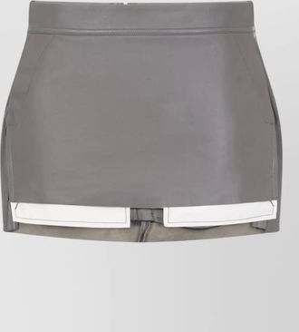 Rick Owens leather asymmetric mini skirt