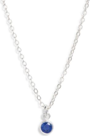 Set & Stones Birthstone Charm Pendant Necklace in Silver /September at Nordstrom