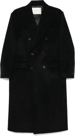 Dunst Jassen, Heren, Zwart, XL, Wol, Zwarte Wol-Kasjmier Jas