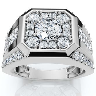 Pompeii3 2Ct Mens Diamond Ring 10k Gold Lab Grown