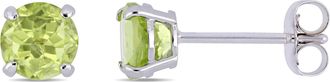 Mimi & Max Peridot Stud Earrings in 14k White Gold