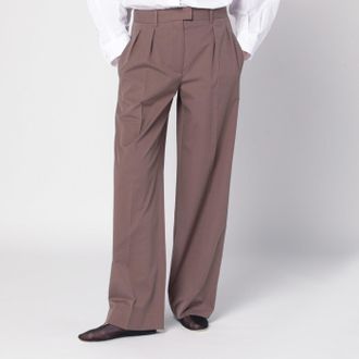 The Row Taupe cotton trousers