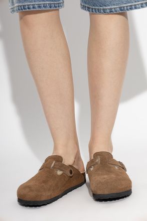 Birkenstock Boston VL/Shearling Mules, Womens, Brown