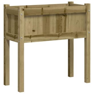 vidaXL Vidaxl - Jardinera Con Patas Madera De Pino Impregnada 70x31x70 Cm