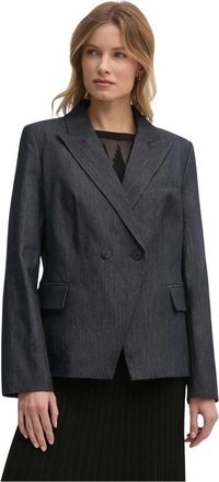 DKNY Dubbelrijige Blazer - Dames - Blazers - Zwart - 3XS - Katoen - Jassen