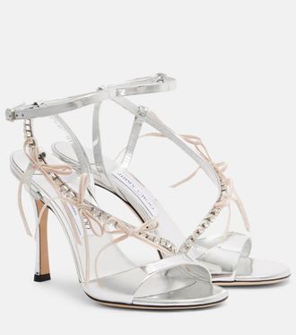 Jimmy Choo London Sandali Lula 100 in pelle metallizzata
