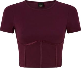 Pinko T-shirt con corsetto - Rosso
