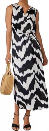Bella Dahl Sleeveless Belted Maxi Dress In Abstract Ikat Print