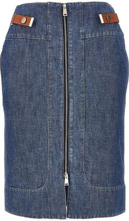 Fendi Chabray skirt with leather tabs Woman 40